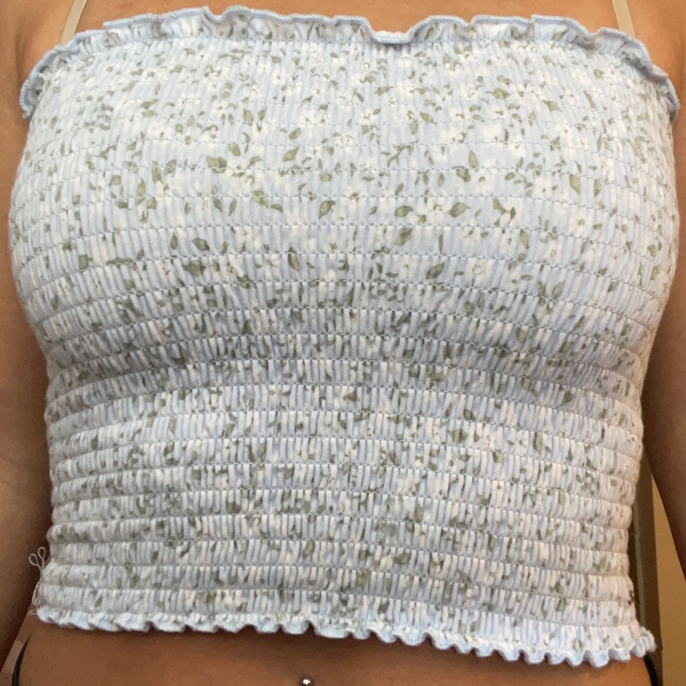 flower, ribbed, tube top